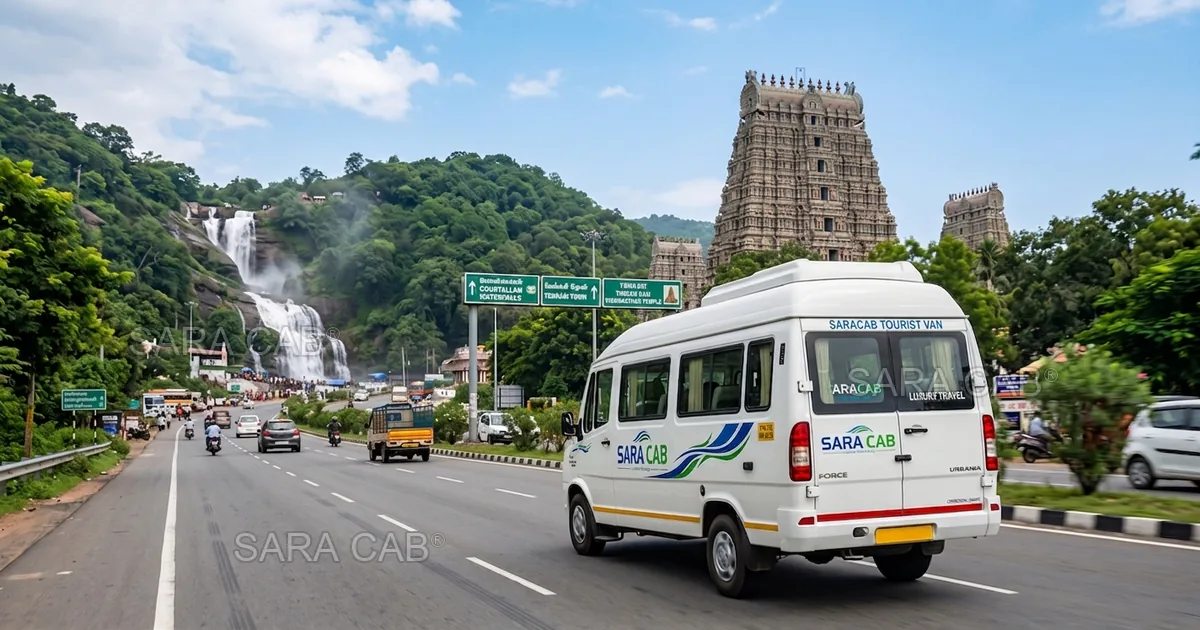 Chennai to Courtallam Tempo Traveller and Force Urbania rental - Sara Cab
