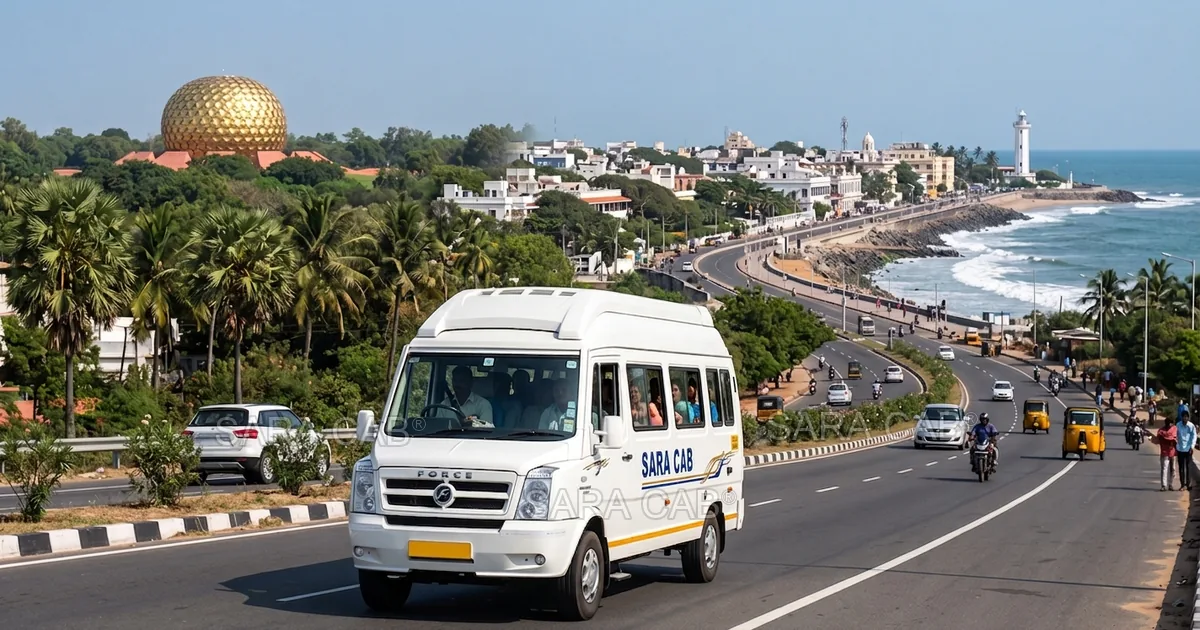 Chennai to Pondicherry Tempo Traveller and Force Urbania rental - Sara Cab